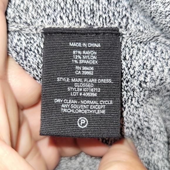 Theory Marl Flare Black, White Grey Knit Sleeveless Dress Size P - Picture 8 of 16